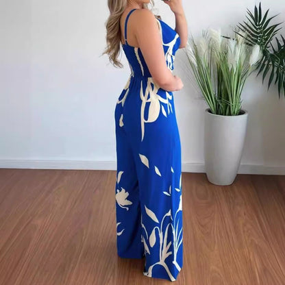 Clothing Summer Printed Suspender Trousers Jumpsuit