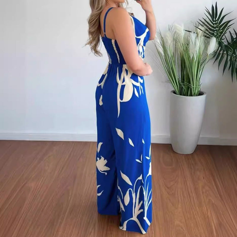 Clothing Summer Printed Suspender Trousers Jumpsuit
