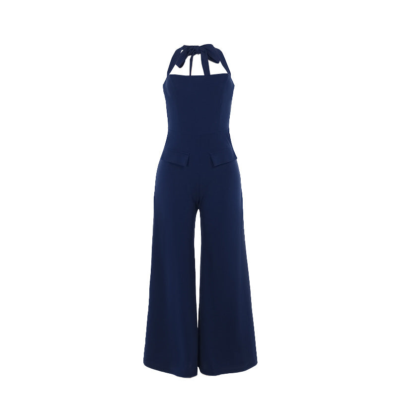 Fall Clothing Slimming Bag Cover Halter Jumpsuit