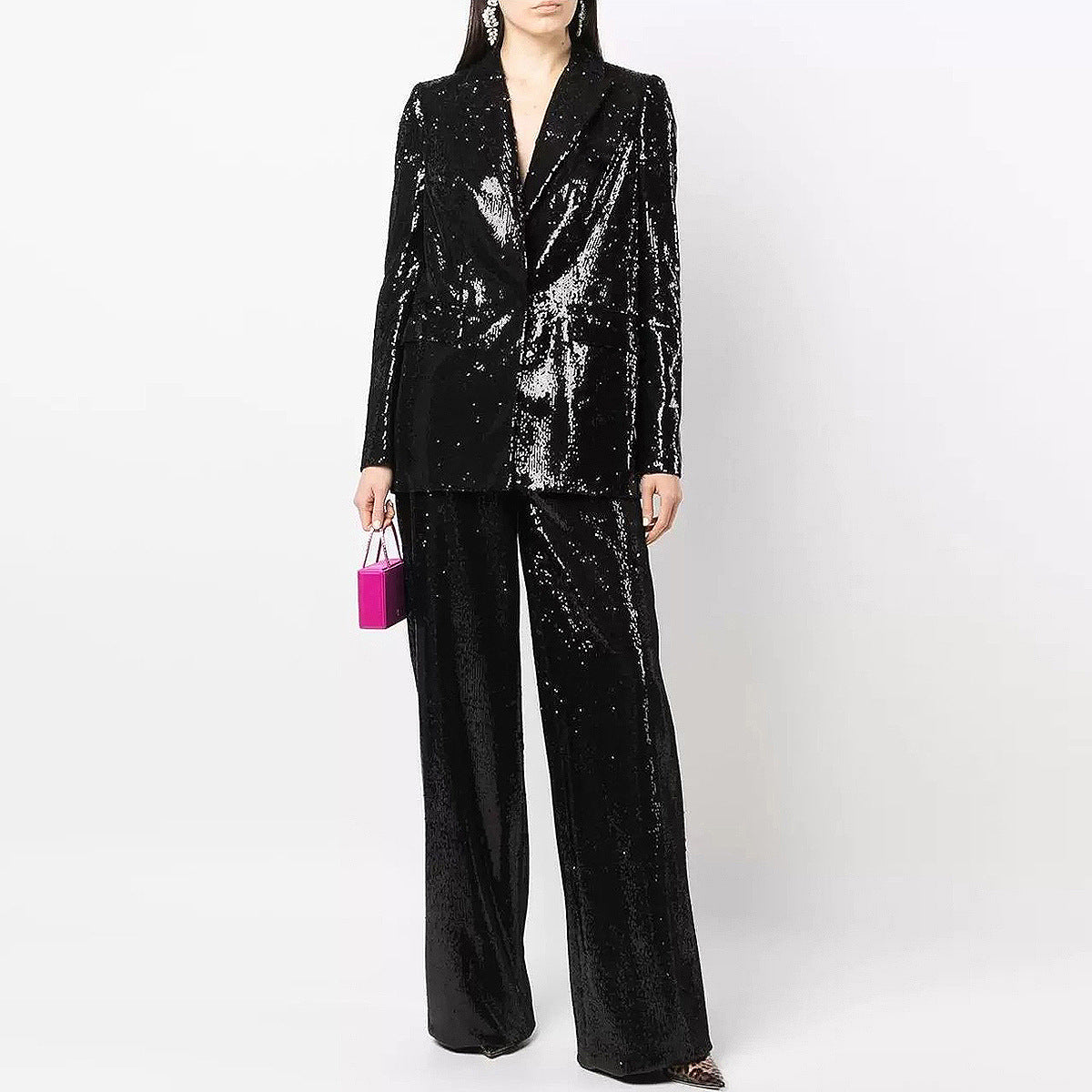 Bling Bling Sequ Shiny Work Pant Suit