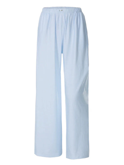Jeanelle Striped Wide-leg Lounge Pants