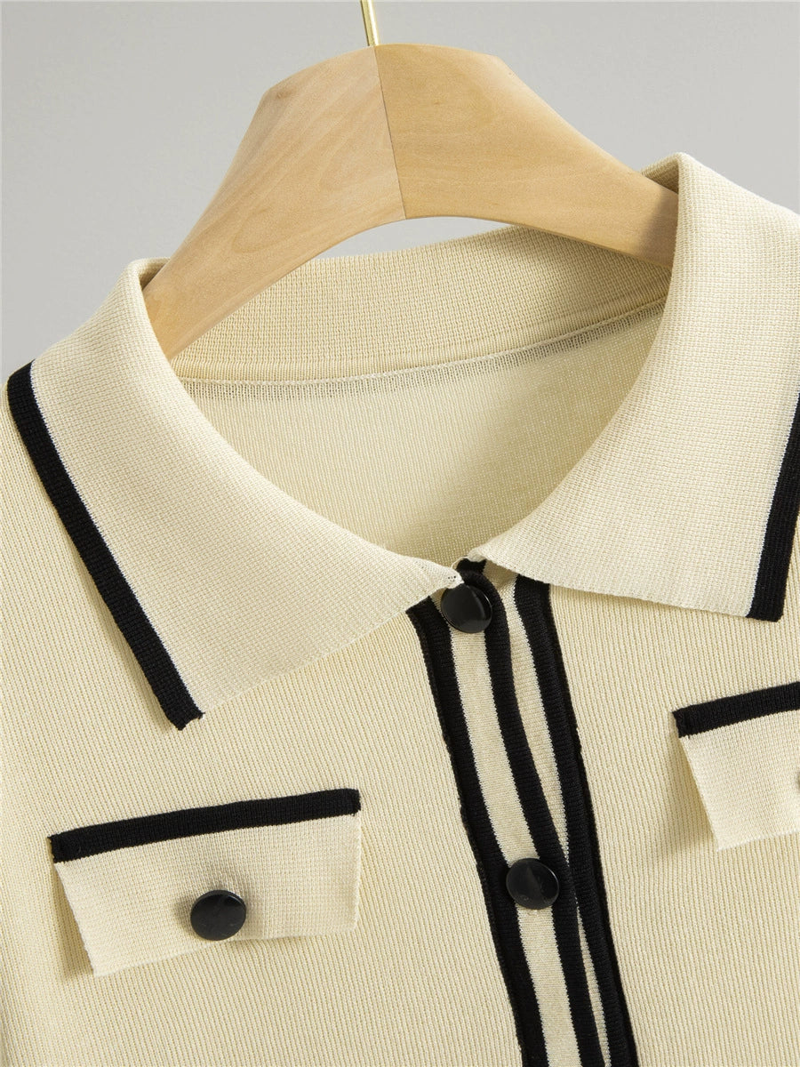 Apricot – Short Cardigan Two-piece Set