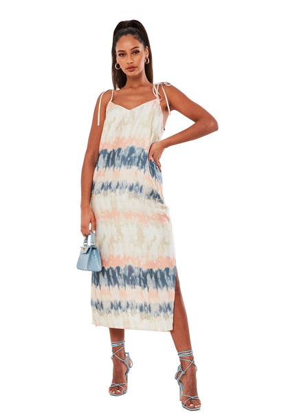 Clothing Suspender Split Tie-dyed Printed Maxi Dress