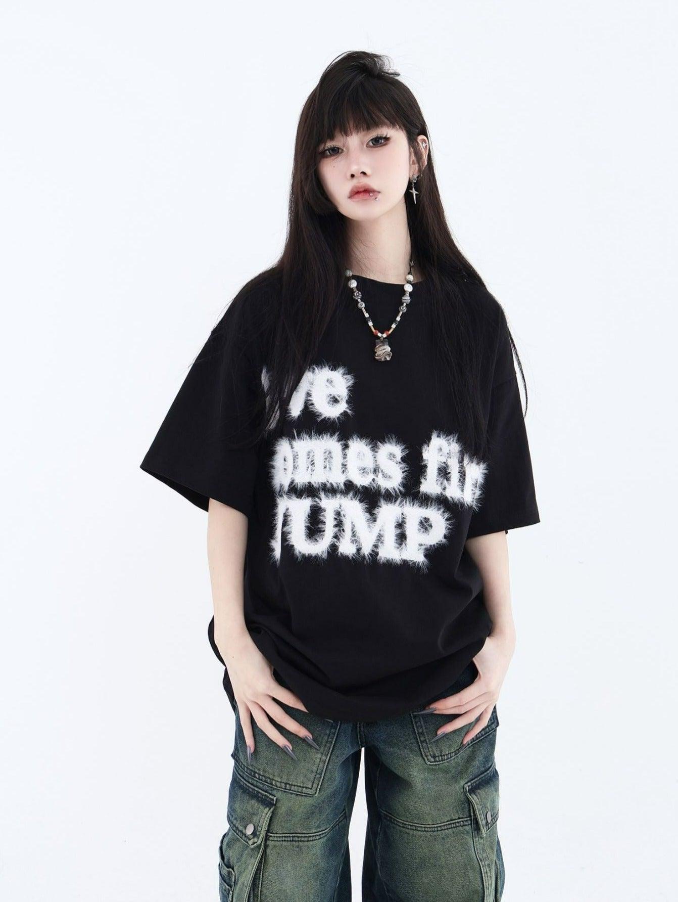 Fluffy T-shirt With Embroidered Logo