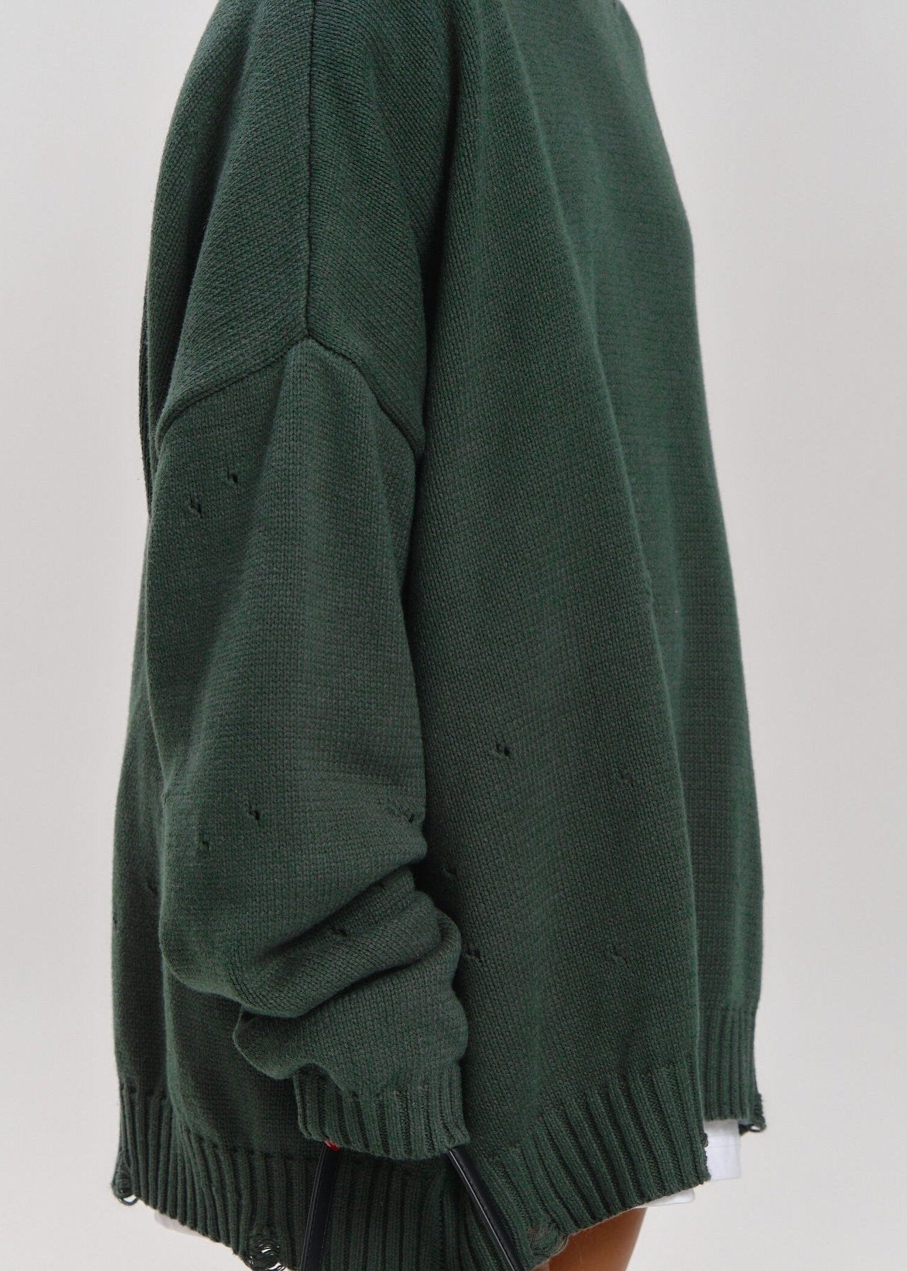 Forest Green Oversized Sweater - Elegance