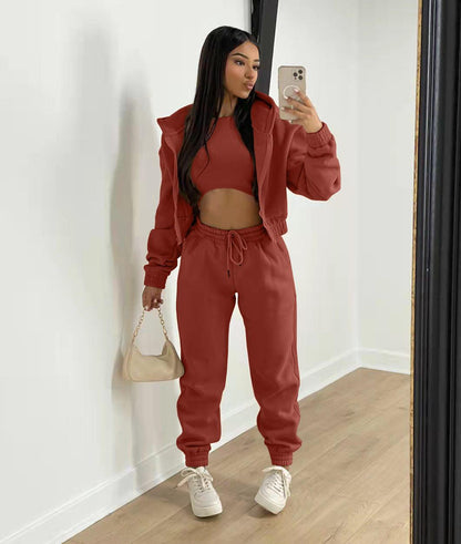 Clothing Autumn Winter Hooded Sweatshirt Long Sleeved Sports Suit