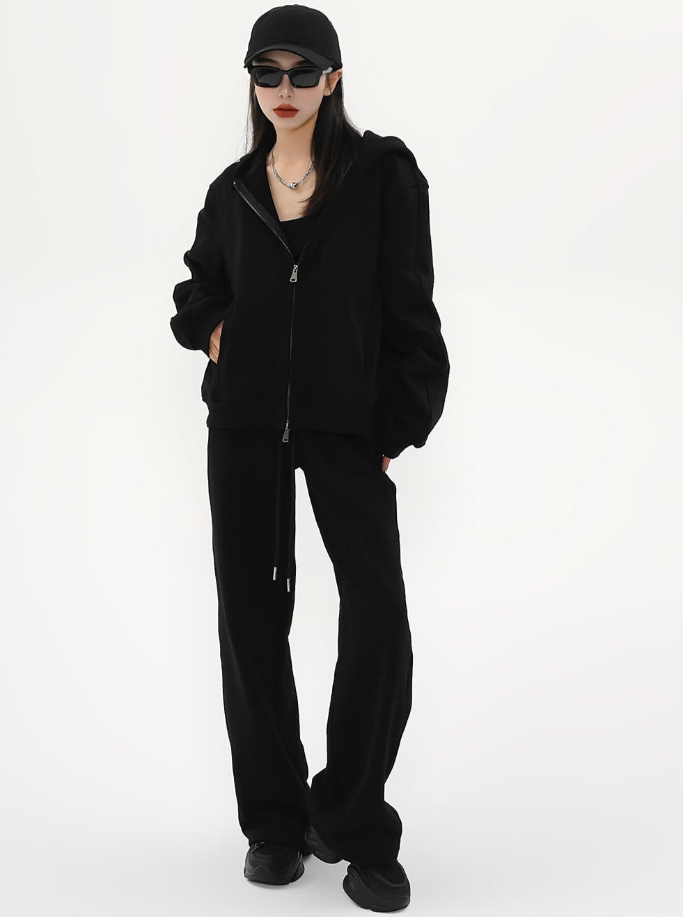 High-waisted Wide-leg Drawstring Pants - Relaxed Fit Lounge Trousers
