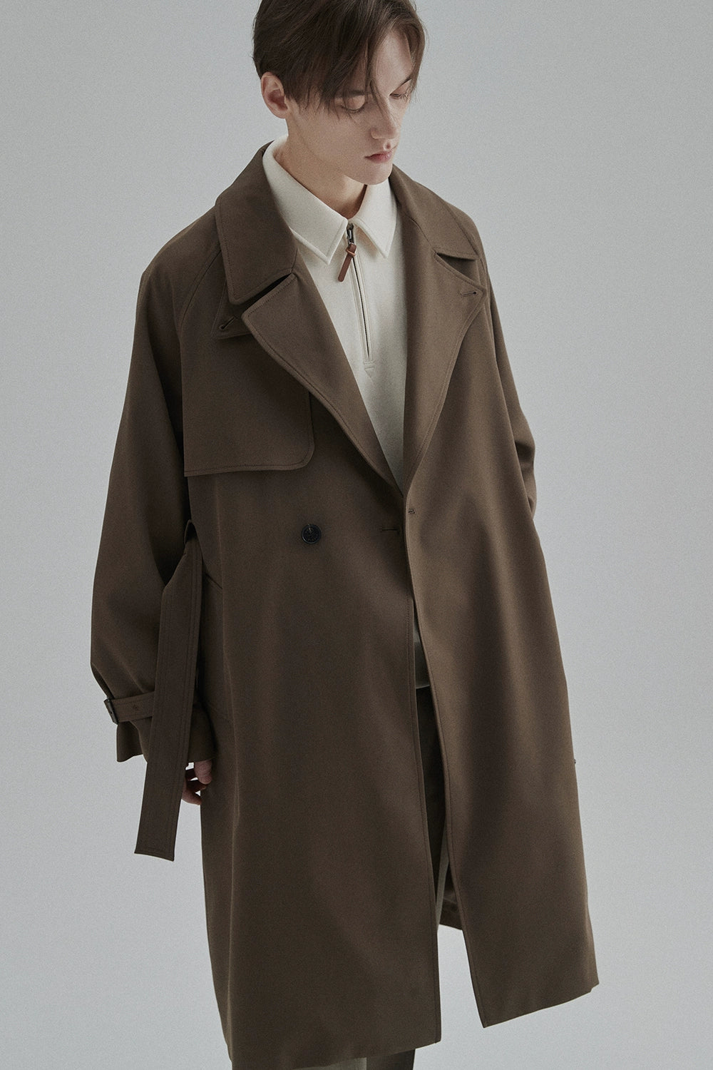 Half-zip Polo Collar Pocket Oversized Sweatshirt