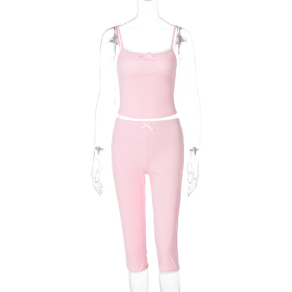 Ciara Lace Detail Pants Set