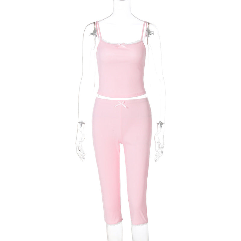 Ciara Lace Detail Pants Set