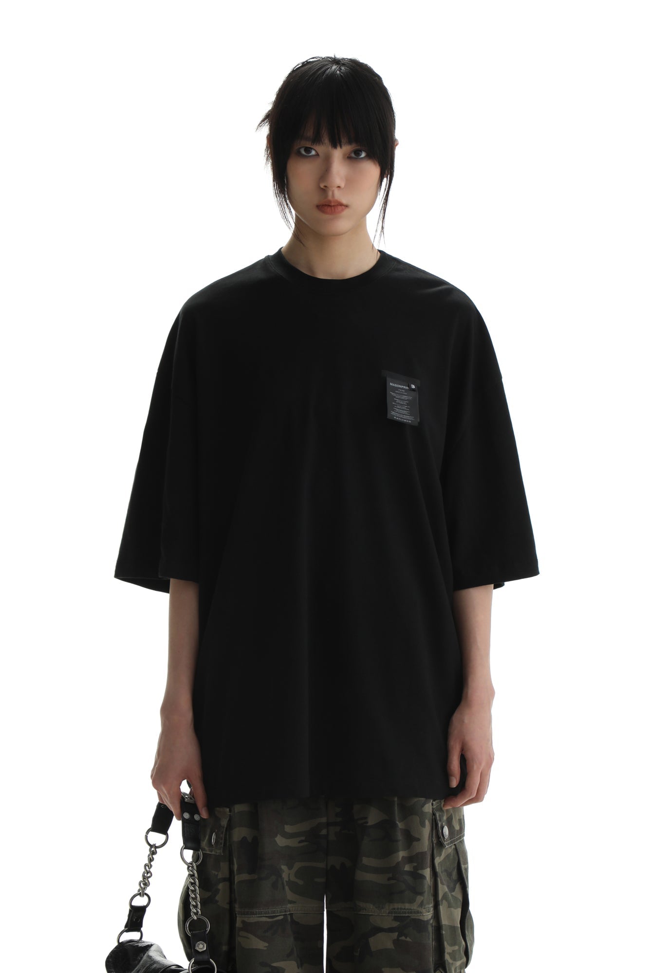 Regular & Cropped T-shirt With Washed Signs Graphic