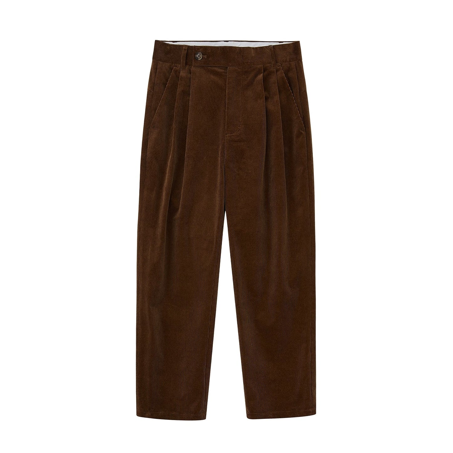 Wide Waist Tab Double-pleated Relaxed Cropped Pants