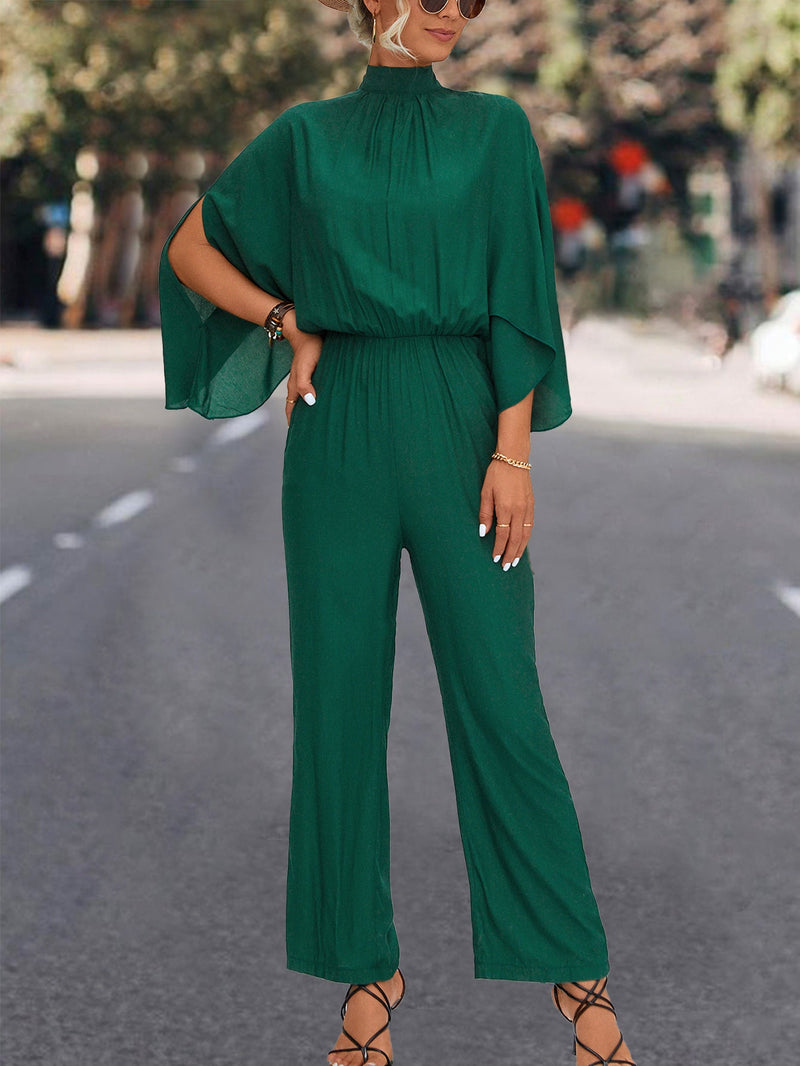 Spring Summer Clothing Stand Collar Jumpsuit
