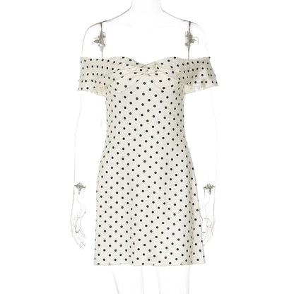 Polka Dot Off-shoulder Mini Dress