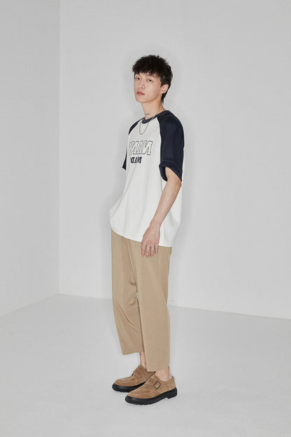 Side Seam-free Elastic Waist Cropped Pants