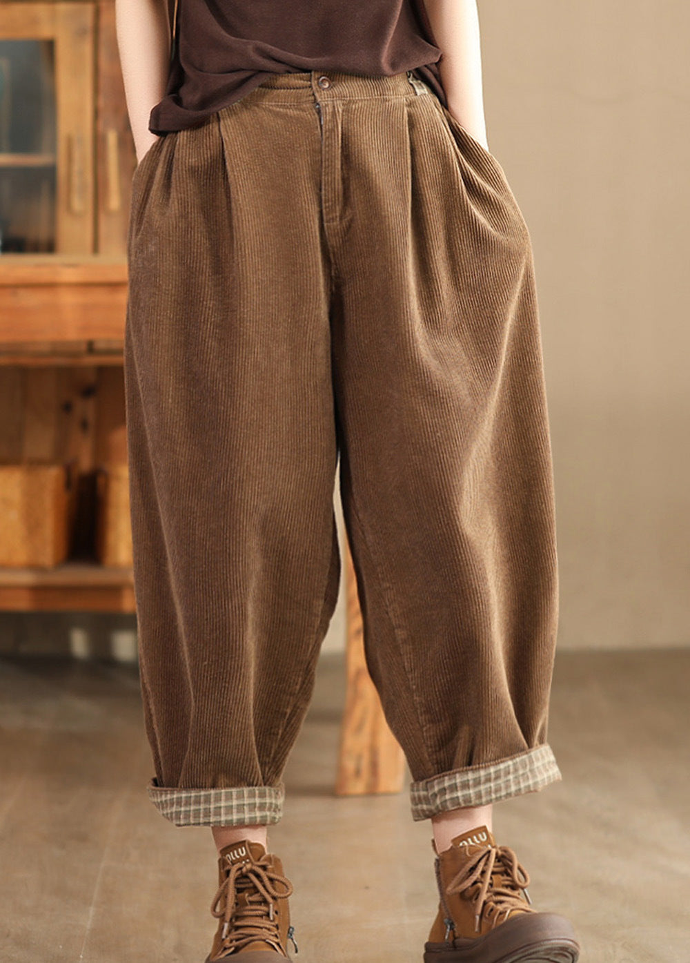 Summer Linen Button Harem Pants G189