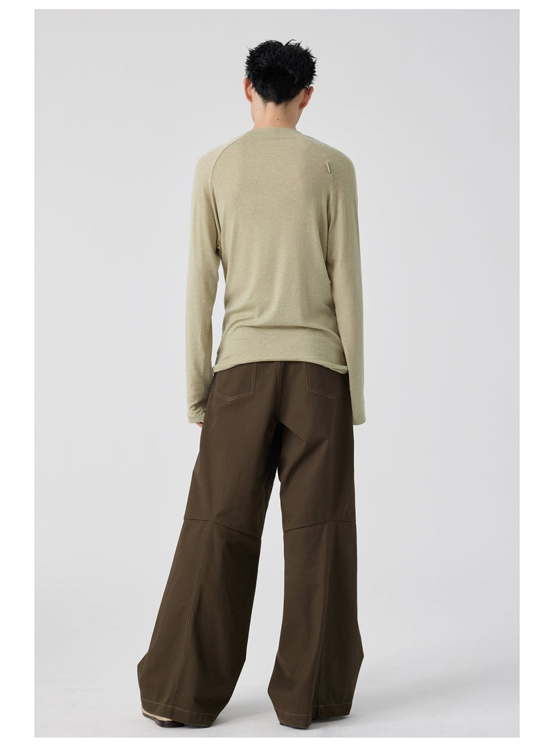 Wide Leg Brown Flared Pants