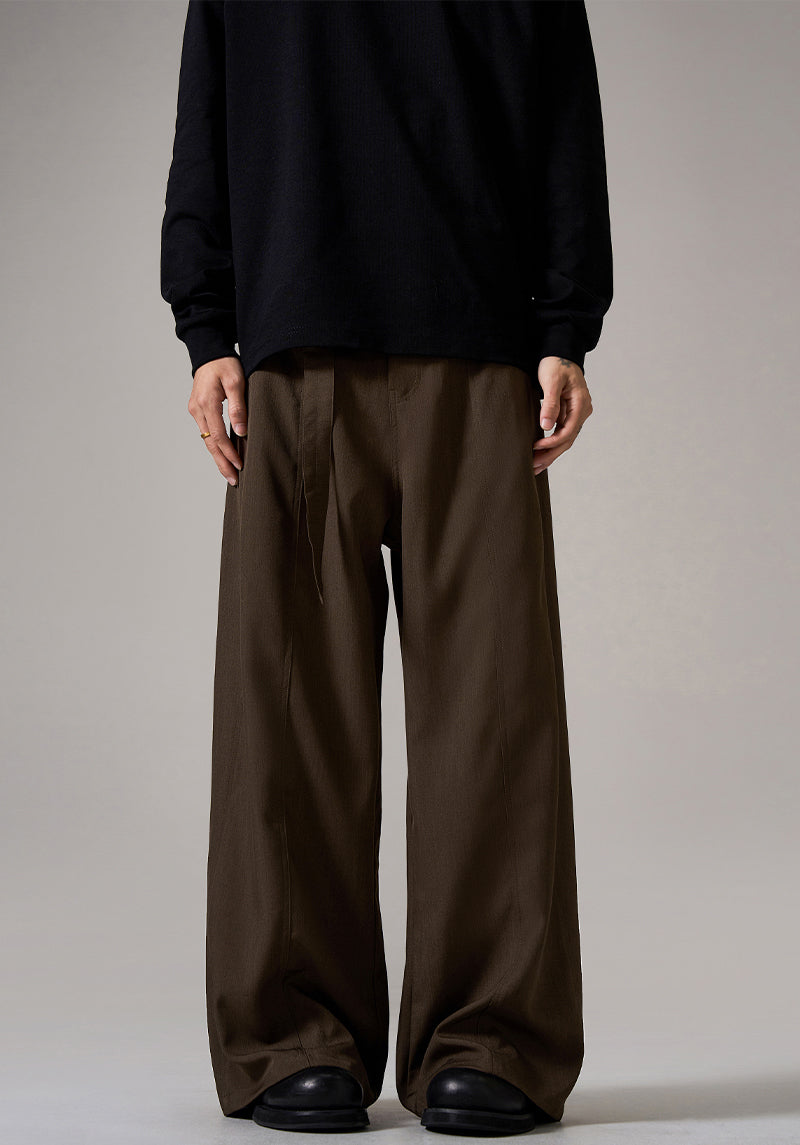 Brown Relaxed Wide Leg Pants