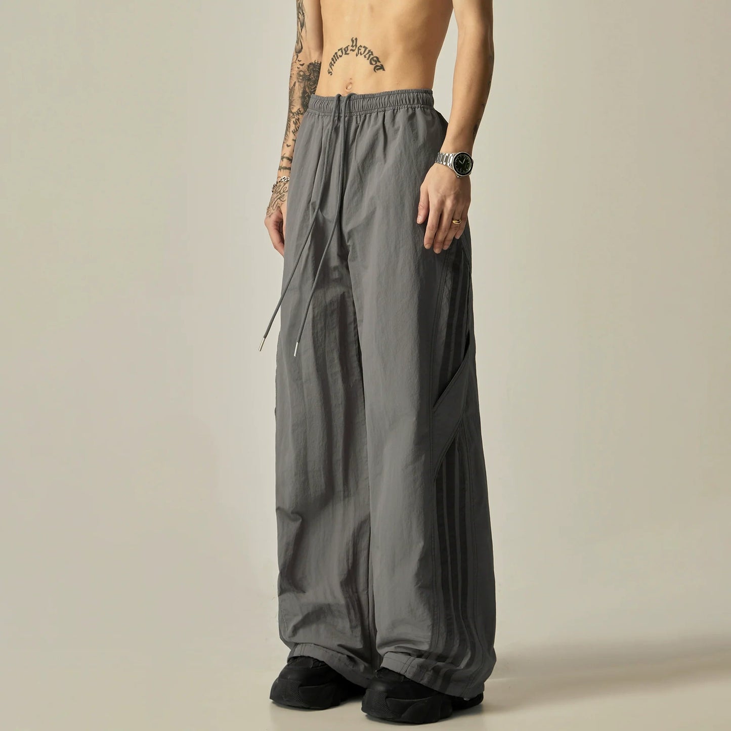 Wide-leg Athletic Stripe Pants
