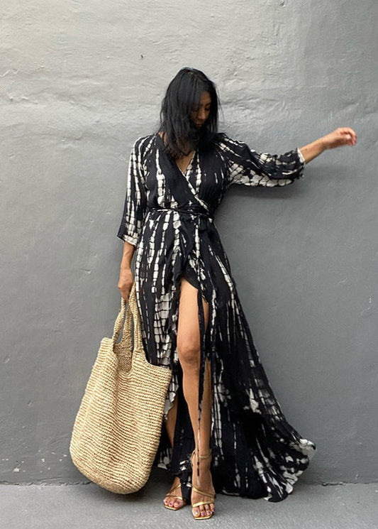 Eclipse Flow - Tie-dye Wrap Maxi Dress