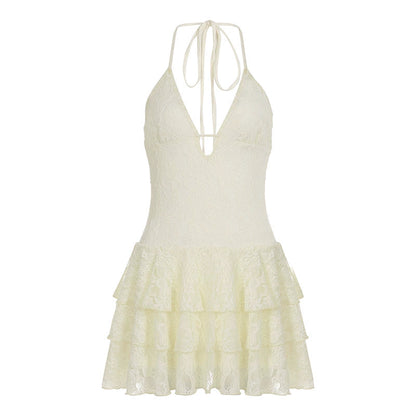 Adaley Lace Tiered Mini Dress