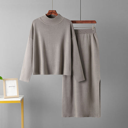 Clothing Autumn Loose Long Skirt Two Piece Suit Sweater