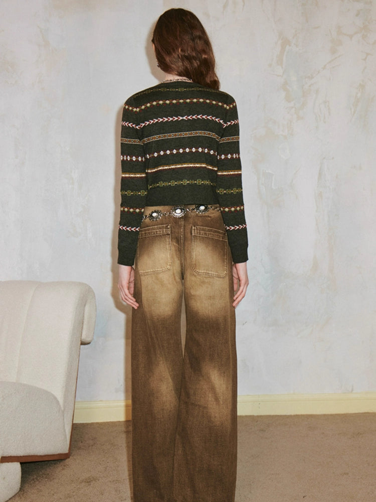 Fair Isle Cropped Cardigan