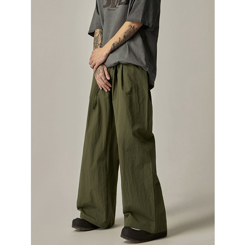 Olive Wide Leg Relaxed Pants