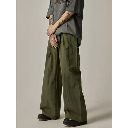 Olive Wide Leg Relaxed Pants