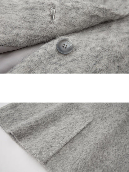 Wool Coat With Lace Lapel