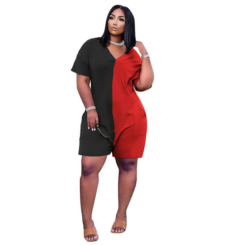 Summer Loose Contrast Color Romper