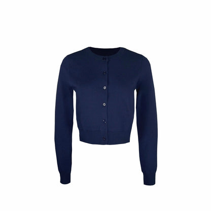 Slim-fit Cropped Knit Cardigan Sweater