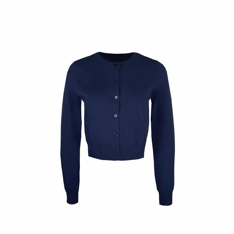 Slim-fit Cropped Knit Cardigan Sweater