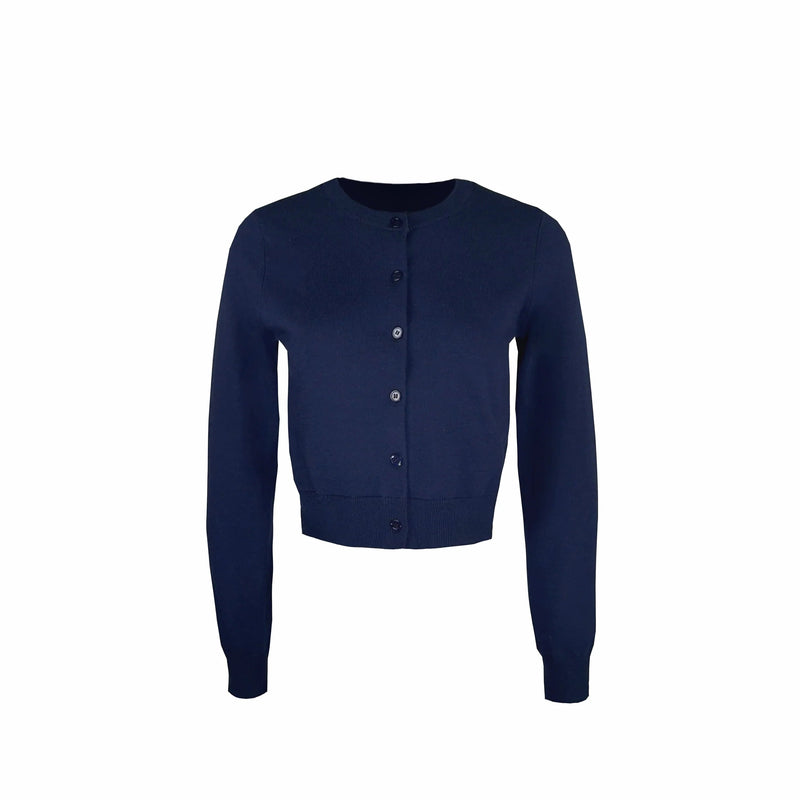 Slim-fit Cropped Knit Cardigan Sweater