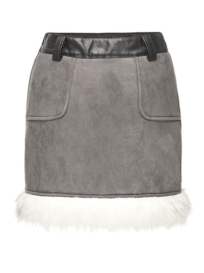 Fur Suede Jacket & Skirt