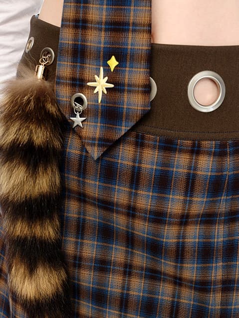 Classic Plaid Skirt and Necktie Set