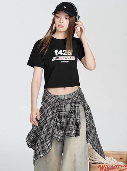 T-shirt With American Flag Logo