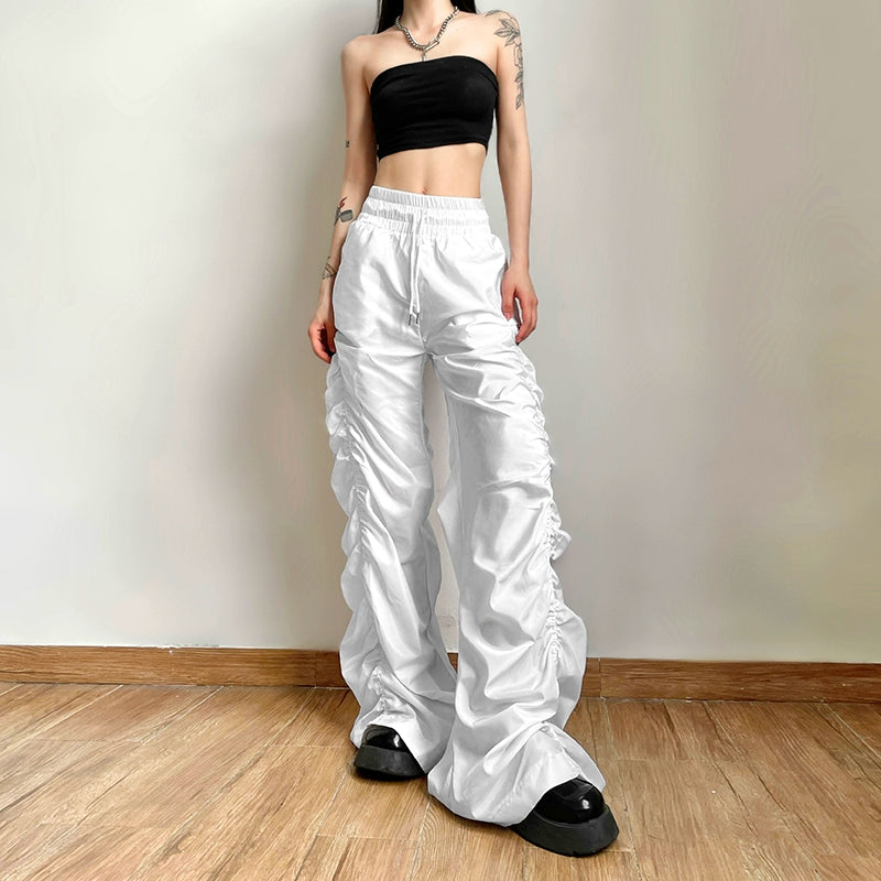 High-waist Pleated Wide-leg Pants