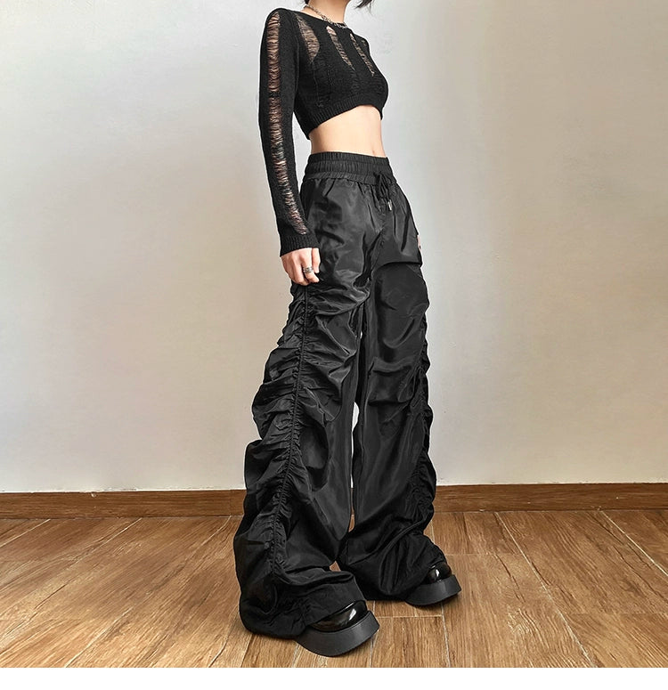 High-waist Pleated Wide-leg Pants