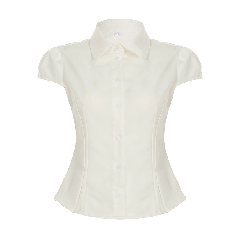 Esmee Pleated Button-up Blouse