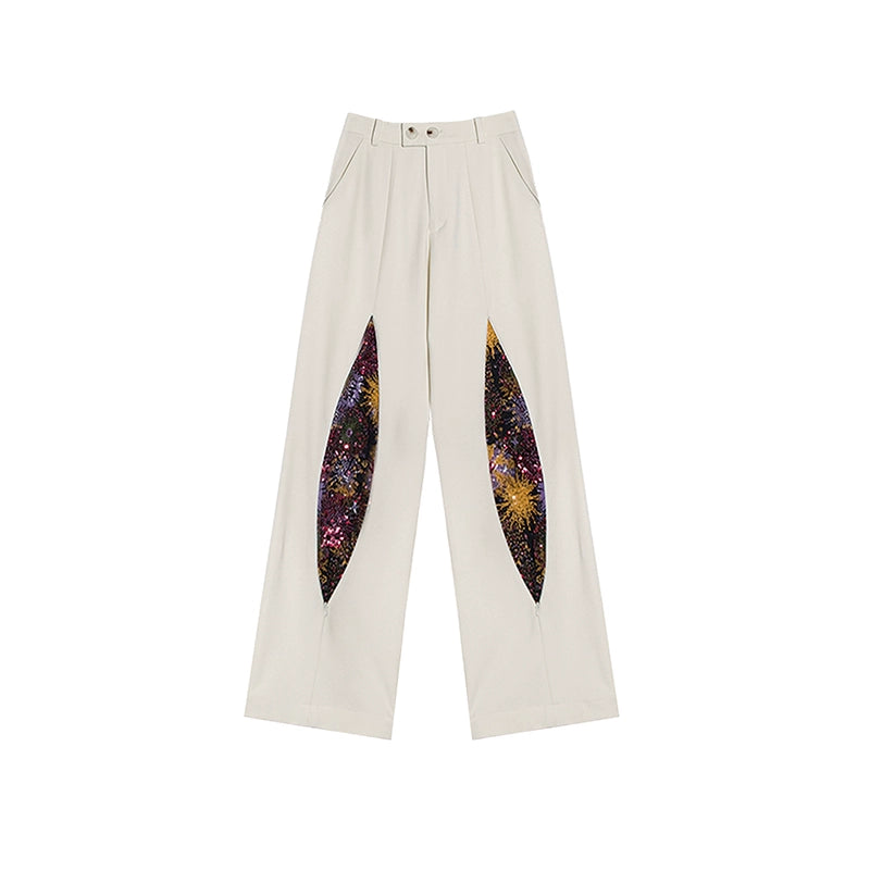 Firework Design Straight-leg Pants