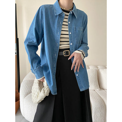 Sinanbo Daily Fashionable Walf Checks Fabric Black Edge Small Round Neck Striped T-shirt Bottoming Shirt