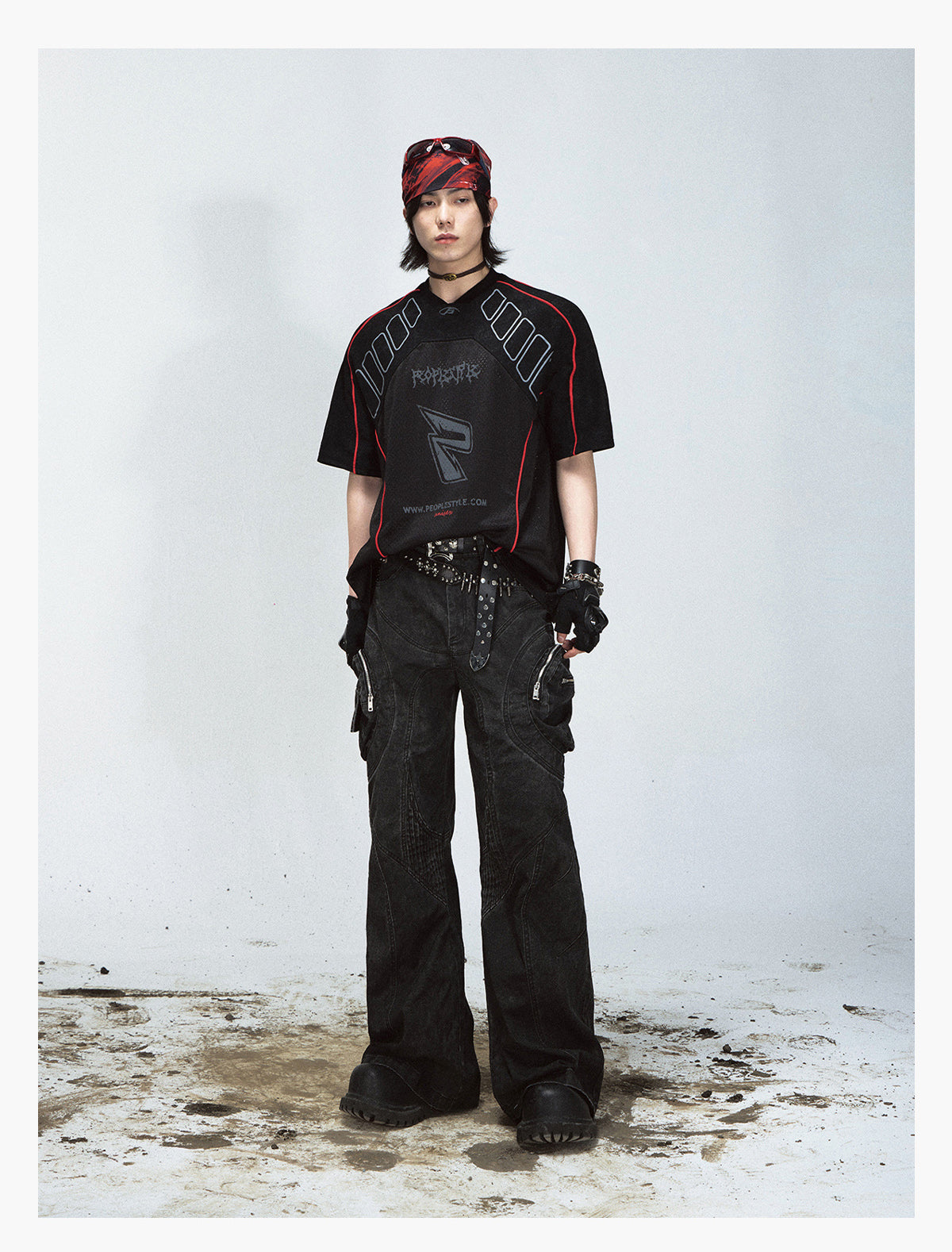 Mesh Logo Oversized Jersey T-shirt