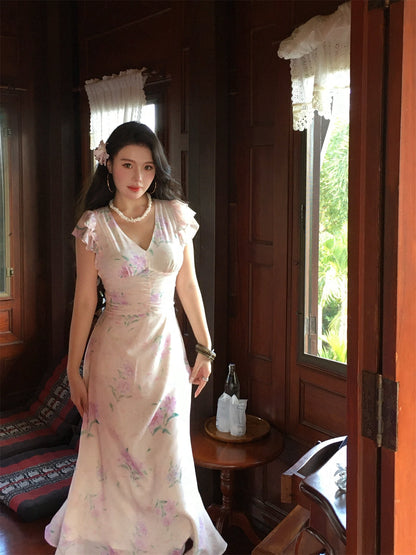 French Romantic Maxi Dress Long Gown for Spring Gunne Sax Dress