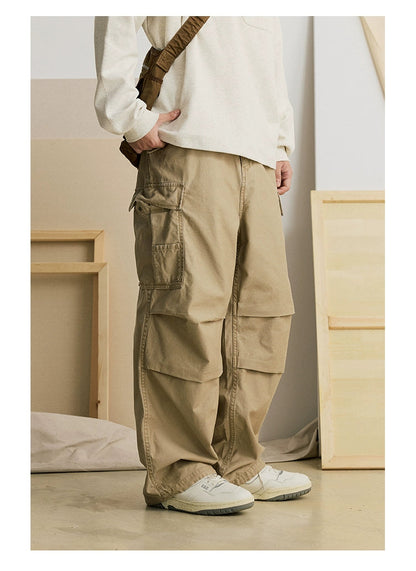 Straight-leg Multi-pocket Loose Pants