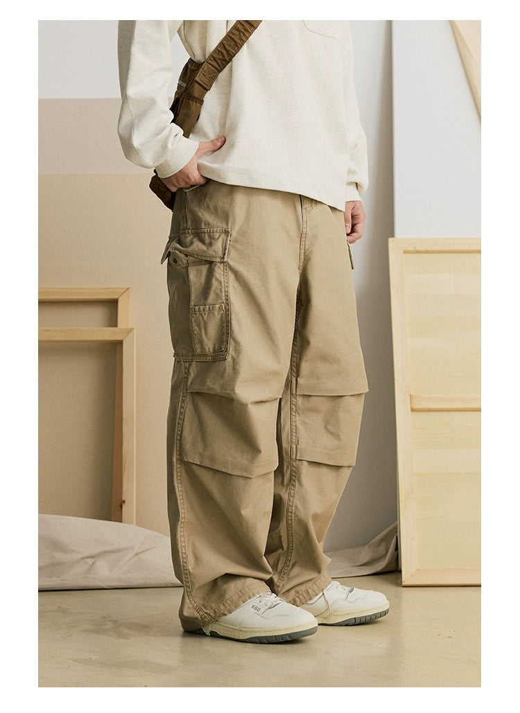 Straight-leg Multi-pocket Loose Pants
