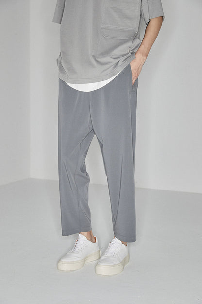 Side Seam-free Elastic Waist Cropped Pants