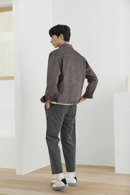 Elastic Waist Wide-leg Cropped Pants