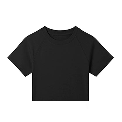 Round Neck Color Fitted Short-sleeve T-shirt