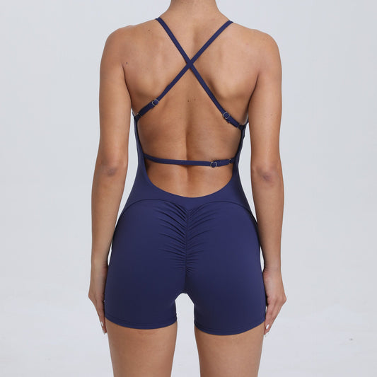 Peach Hip Raise Beauty Back Yoga Jumpsuit Outdoor Running Tight Sports Quick Drying Workout Clothes